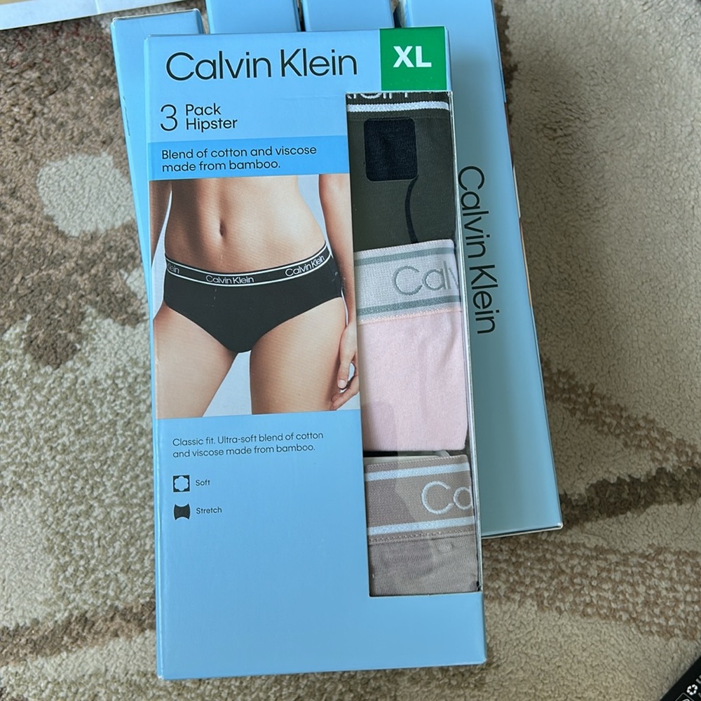 COPY - Calvin Klein Women's Hipster Underwear 3 Pairs NWT pink/ black/ tan XL
